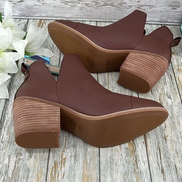 Toms Dressy Leather Everly Cutout Ankle Boot Bootie Shoes Size 11 - Picture 6 of 13